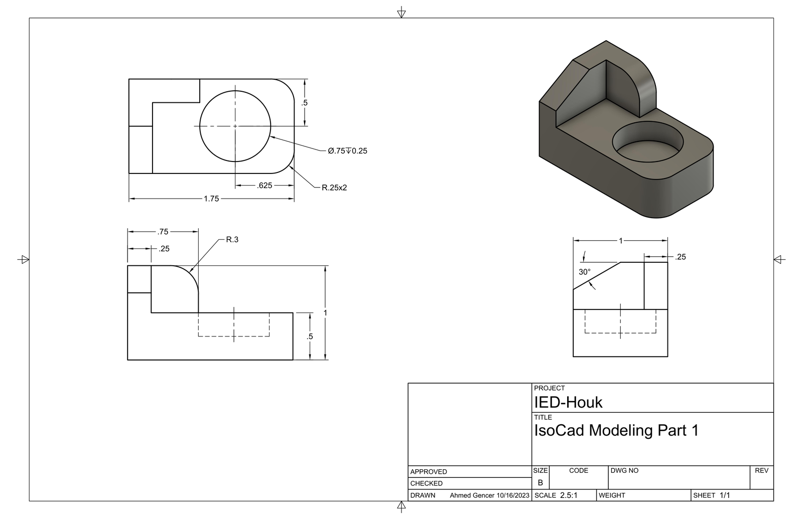 Iso-shape part drawing