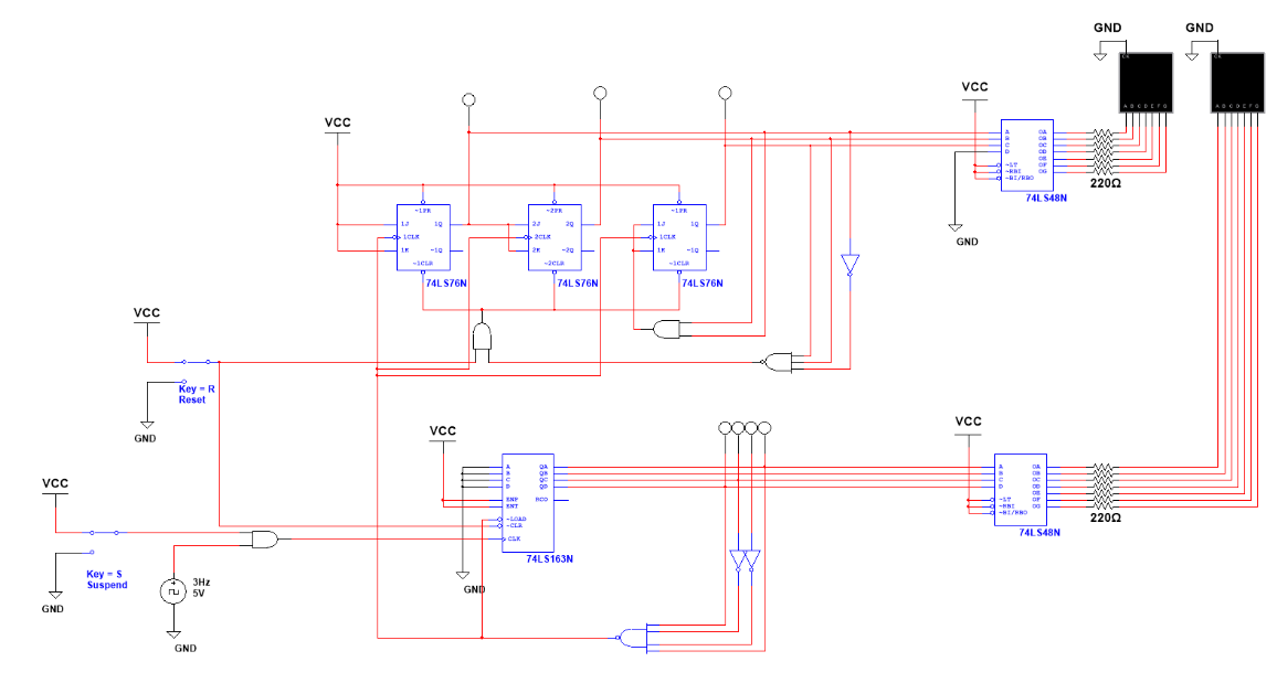 60-second timer Multisim schematic