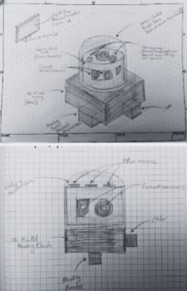 Hand sketches of earlier concepts